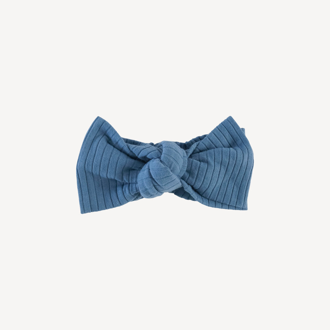 large bow elastic headband | moonlight | organic cotton wide rib