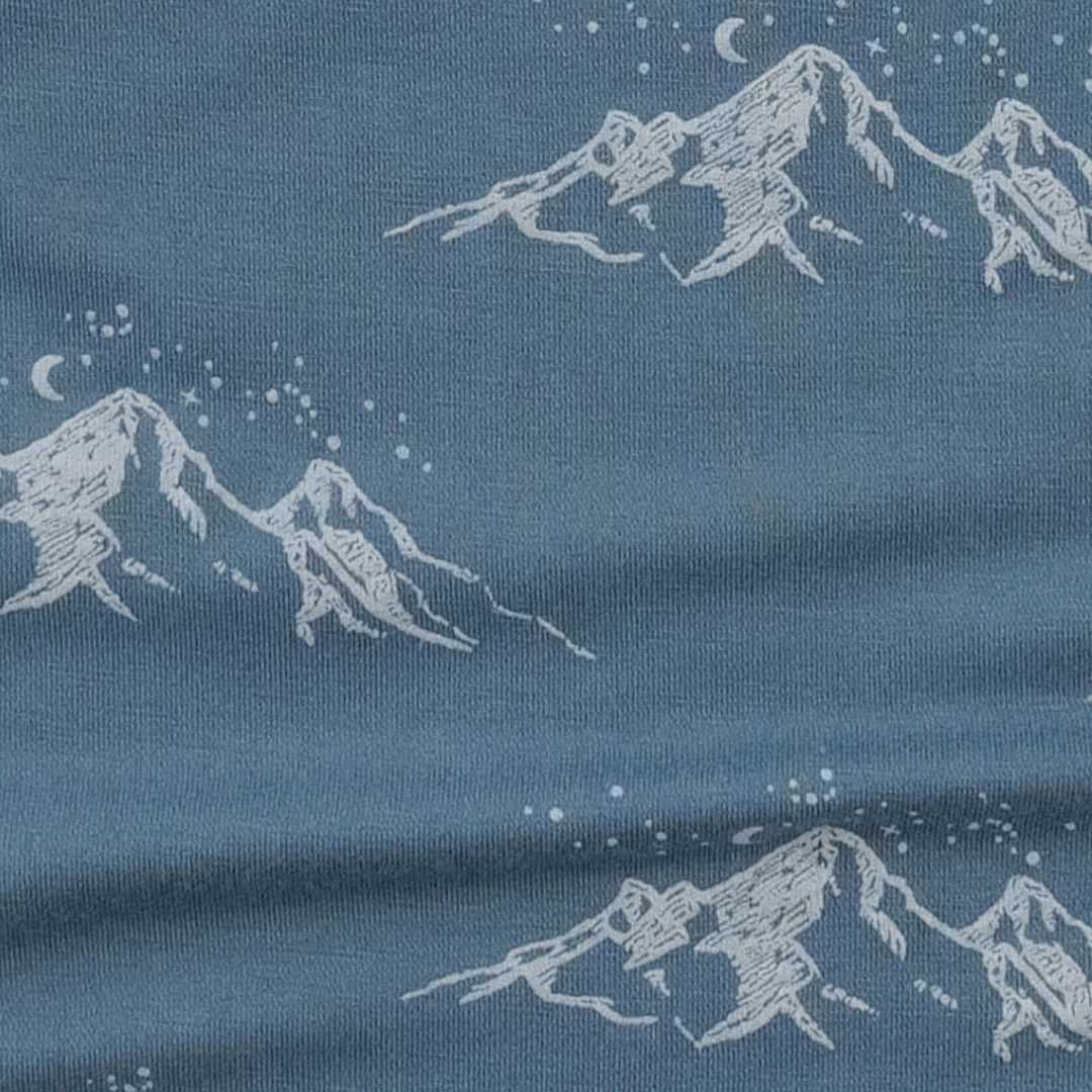 long sleeve two way zipper footie | moonlit mountain | bamboo