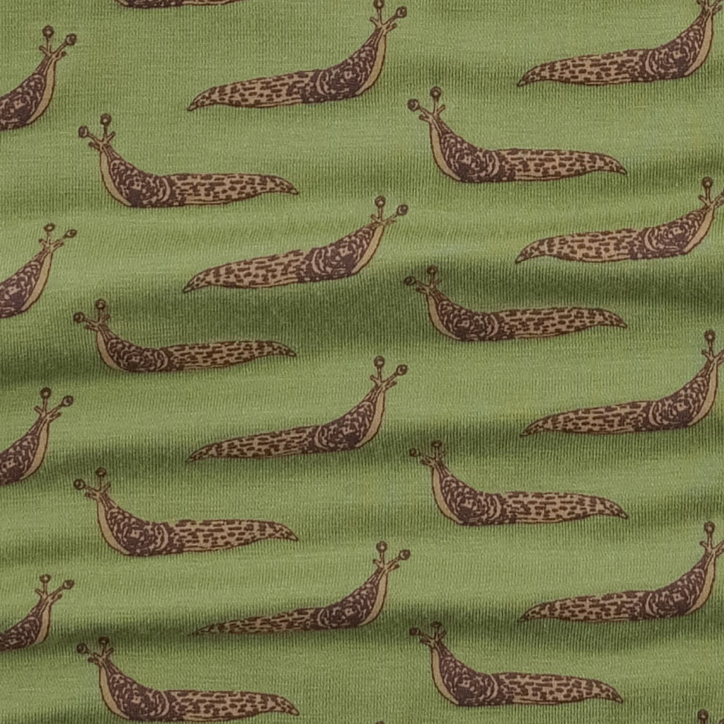 long sleeve two way zipper footie | mossy slug party | bamboo