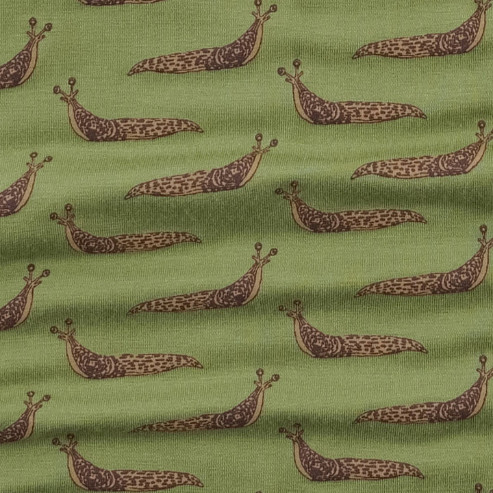 long sleeve two way zipper footie | mossy slug party | bamboo