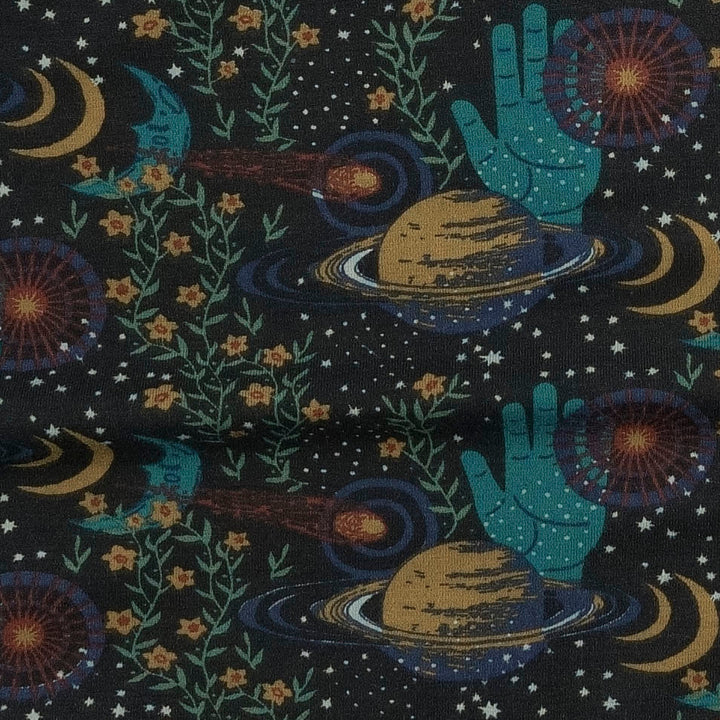womens jade set | mystical planets | organic cotton interlock