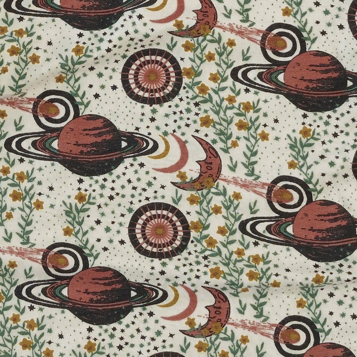 short sleeve twirl dress | mystical planets | bamboo