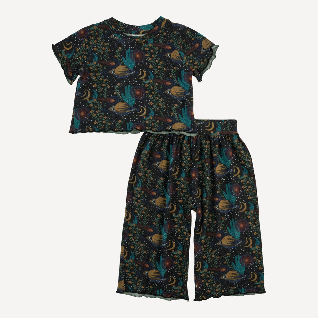 short sleeve jade set | mystical planets | organic cotton interlock