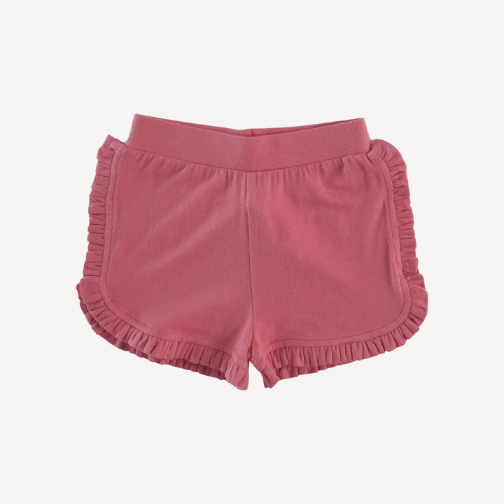 ruffle track short | nautical red | bamboo