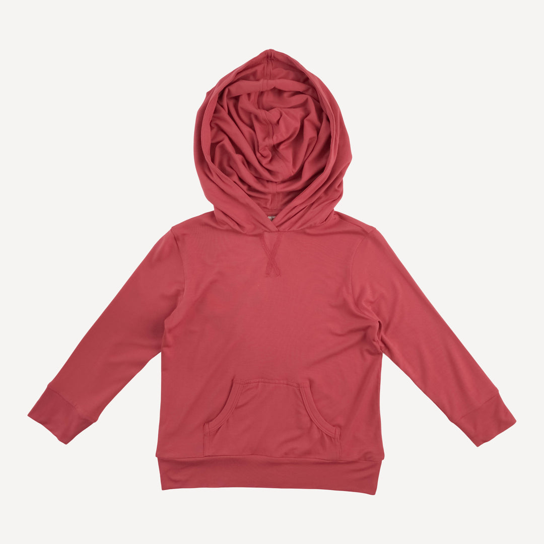 long sleeve essential skinny hoodie | nautical red | bamboo