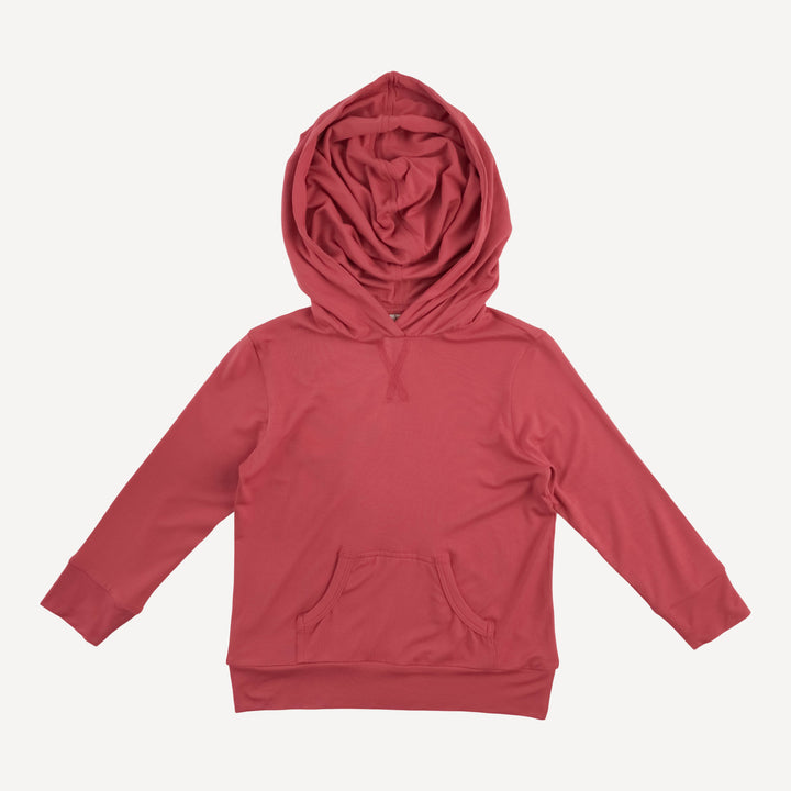 long sleeve essential skinny hoodie | nautical red | bamboo