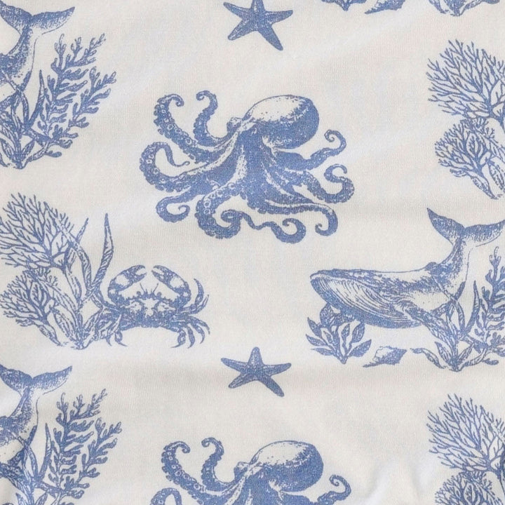 long sleeve wrap bodysuit | nautical toile | bamboo