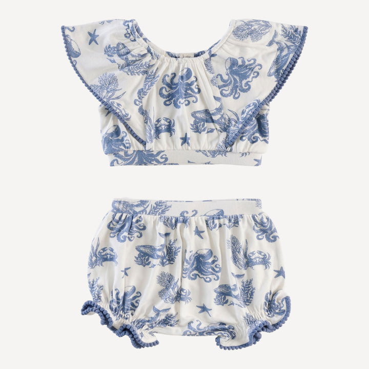 2 piece sunsuit | nautical toile | bamboo