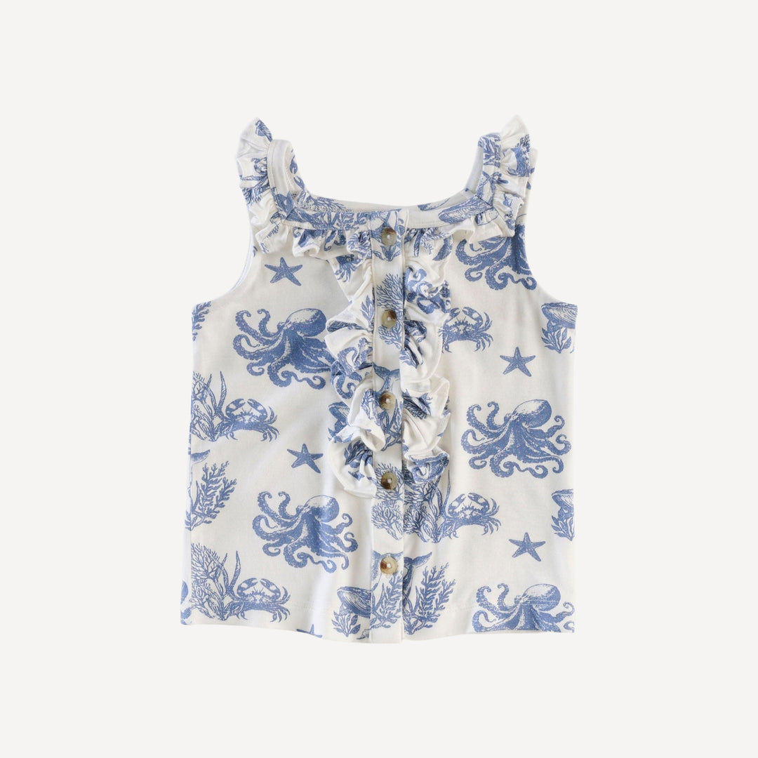 alice tank + bike short set | nautical toile | bamboo