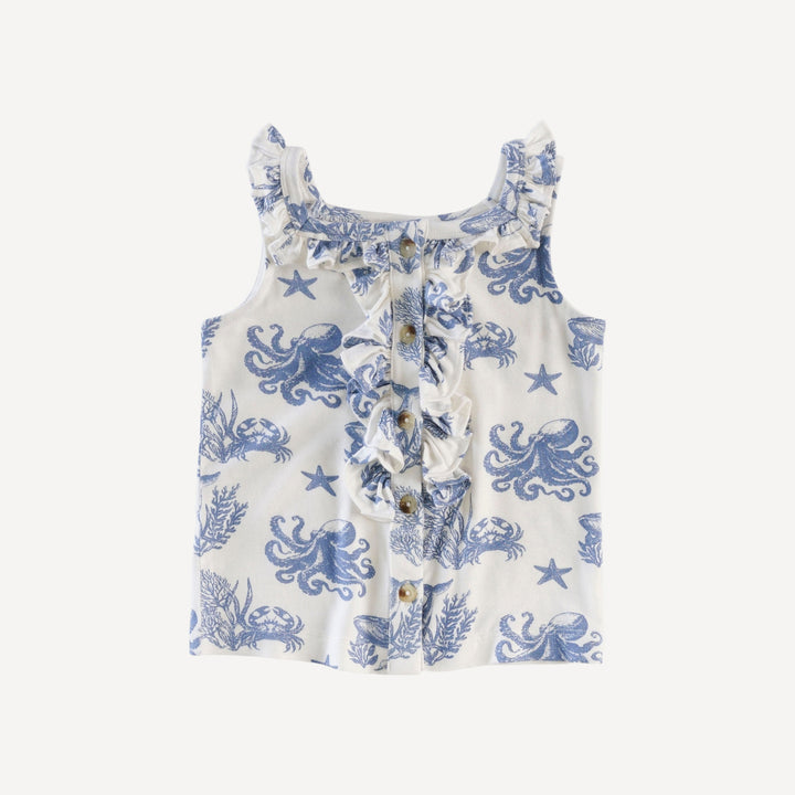 alice tank + bike short set | nautical toile | bamboo