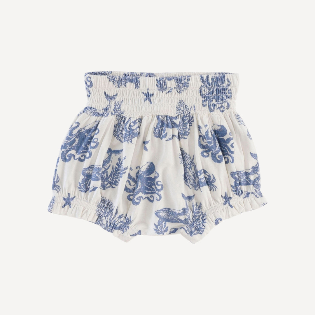 smocked waist bloomer | nautical toile | bamboo