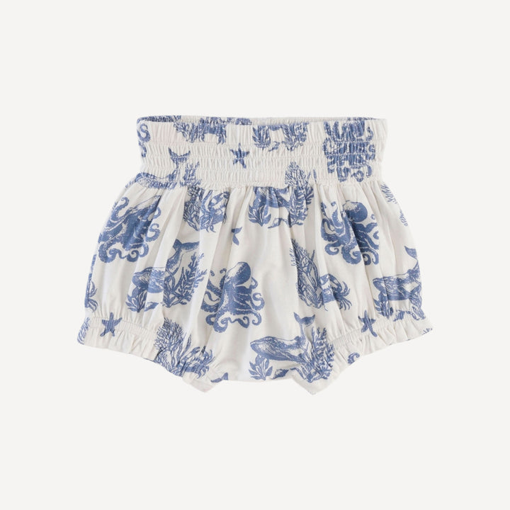 smocked waist bloomer | nautical toile | bamboo