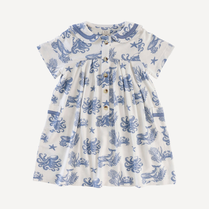short sleeve sailor dress | nautical toile | bamboo