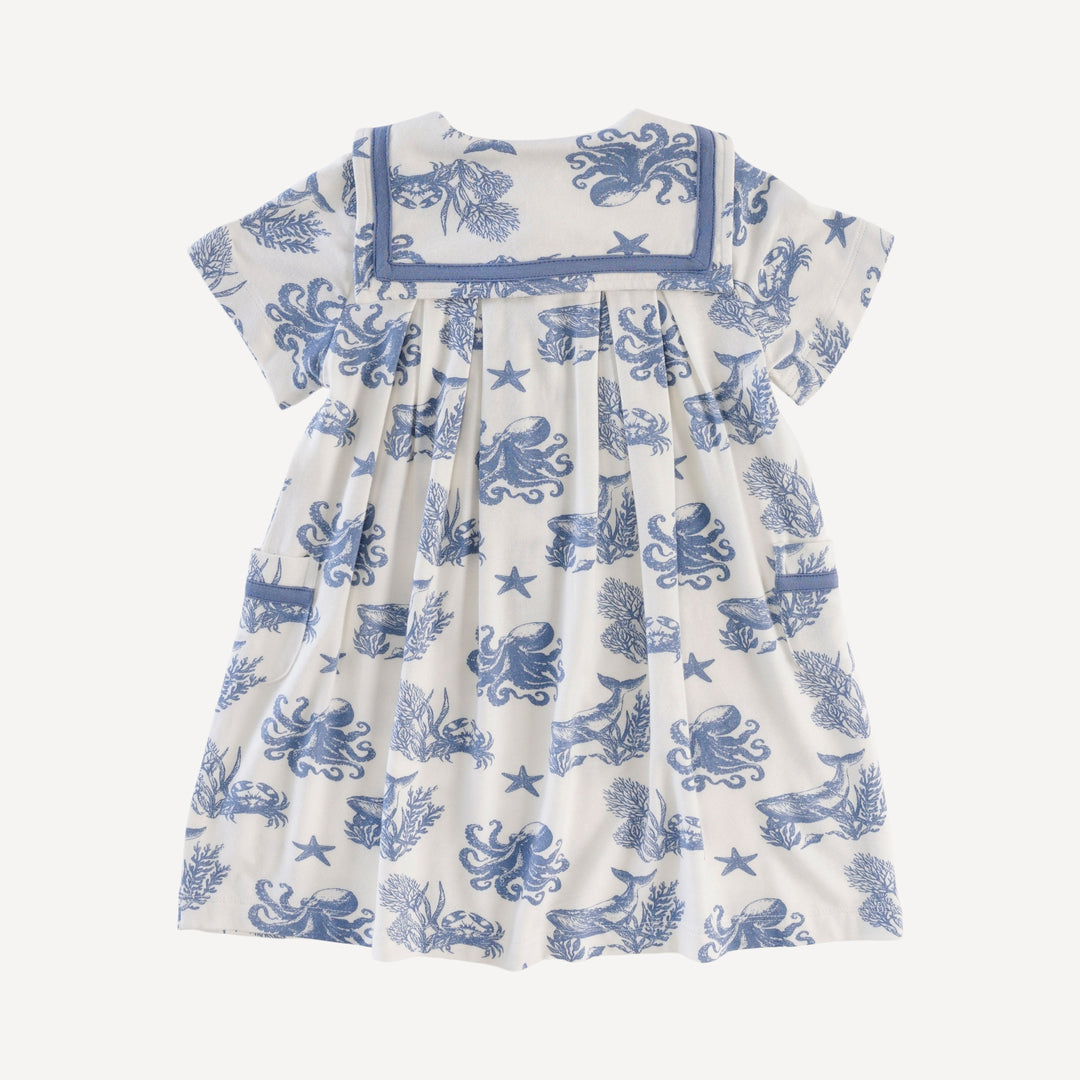 short sleeve sailor dress | nautical toile | bamboo