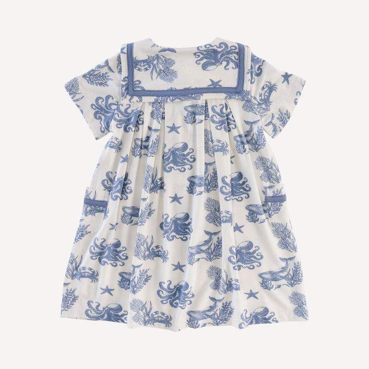 short sleeve sailor dress | nautical toile | bamboo