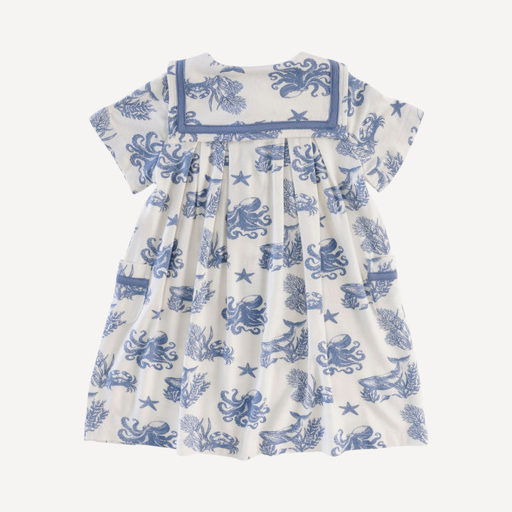 short sleeve sailor dress | nautical toile | bamboo