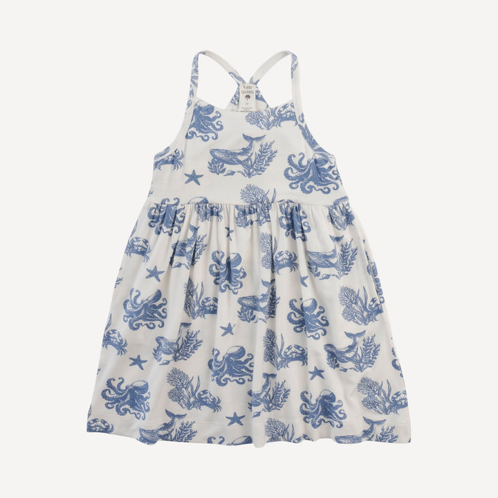 skinny strap pocket dress | nautical toile | bamboo