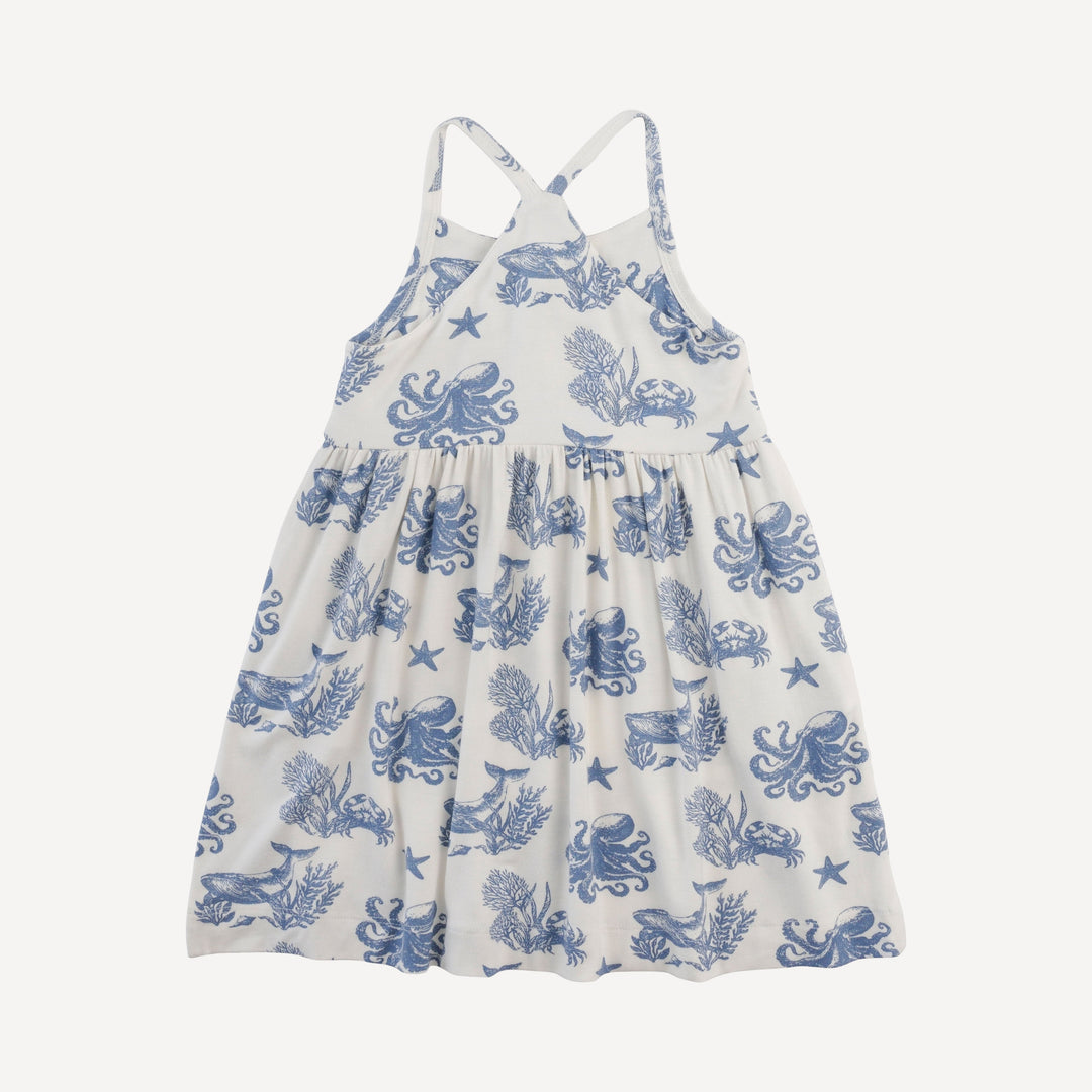 skinny strap pocket dress | nautical toile | bamboo