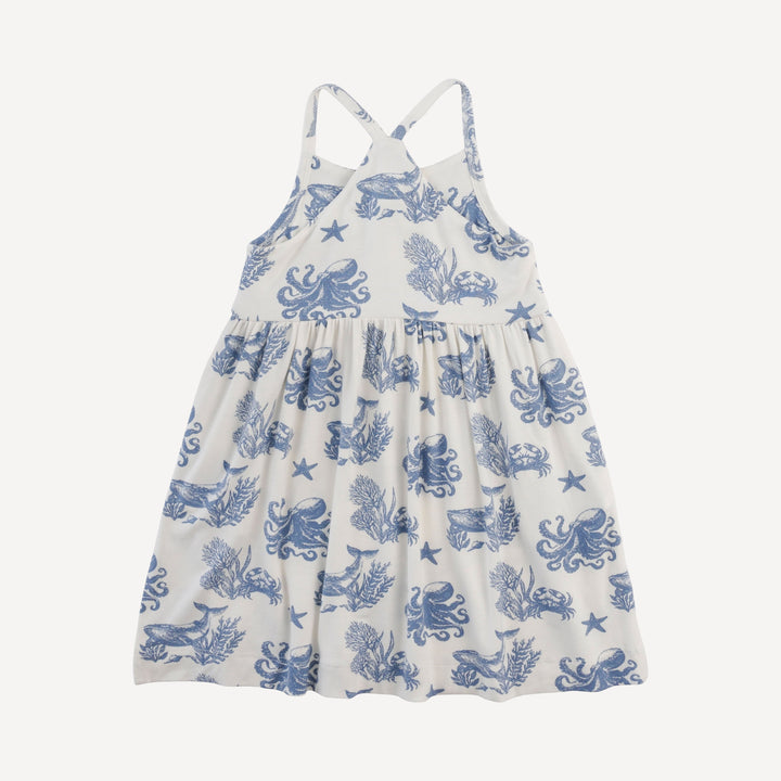 skinny strap pocket dress | nautical toile | bamboo