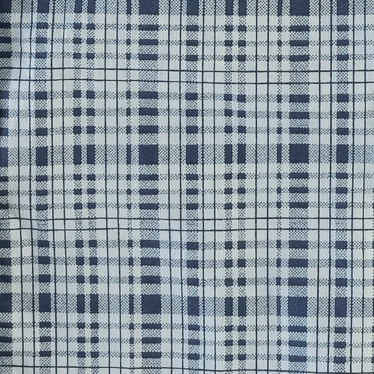 short sleeve military top | navy plaid | organic cotton woven