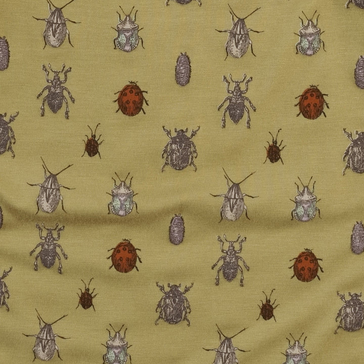 short sleeve button front pocket dress | neutral little beetles | bamboo