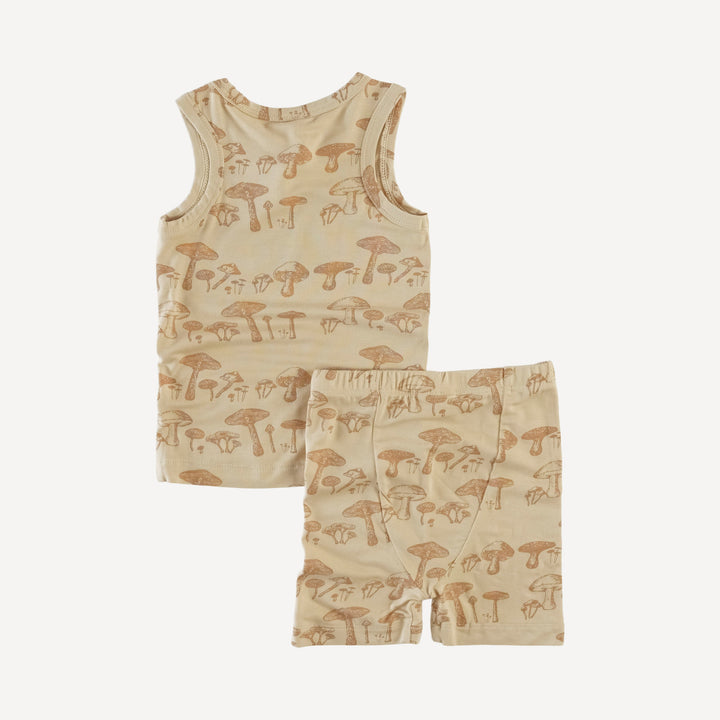 tank shortie pj set | neutral wild mushrooms | bamboo