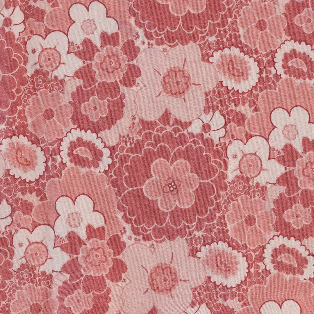 spaghetti strap smocked top | pink mid-century floral | organic cotton jersey