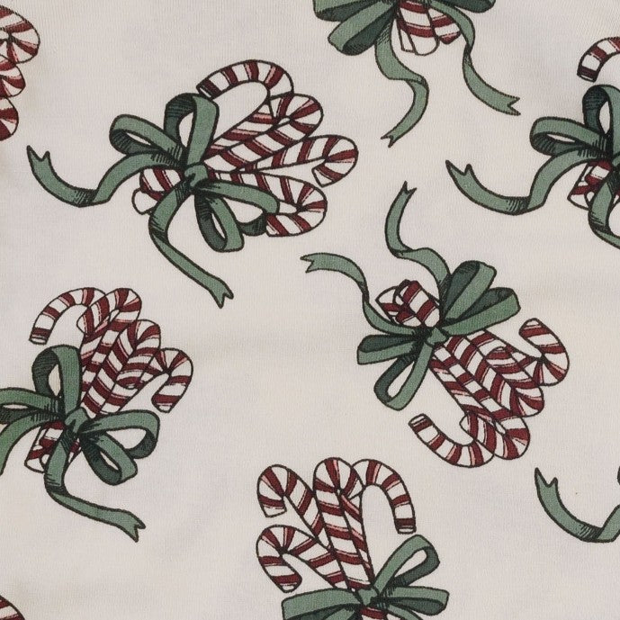 long sleeve jade set | candy canes | organic cotton flat rib