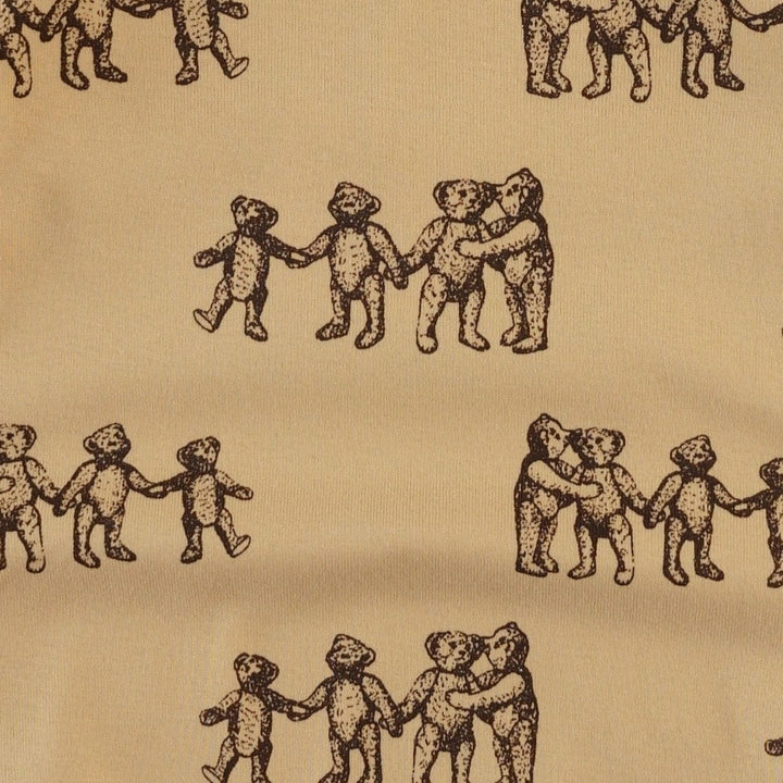 long sleeve two way zipper footie | classic teddy bear | organic cotton flat rib