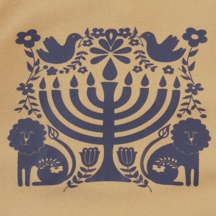 mens crew neck pj set | menorah | organic cotton flat rib