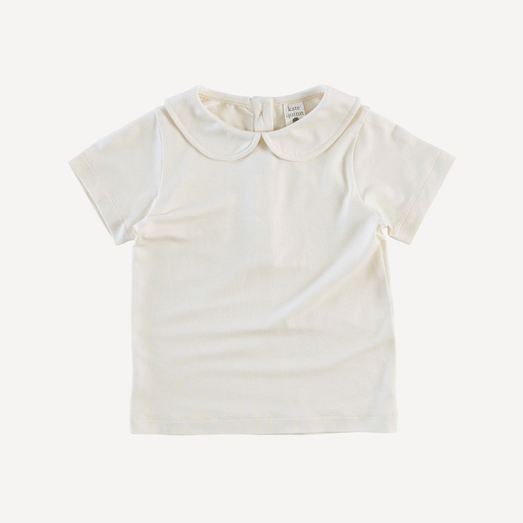 short sleeve peter pan tee | oatmeal | bamboo