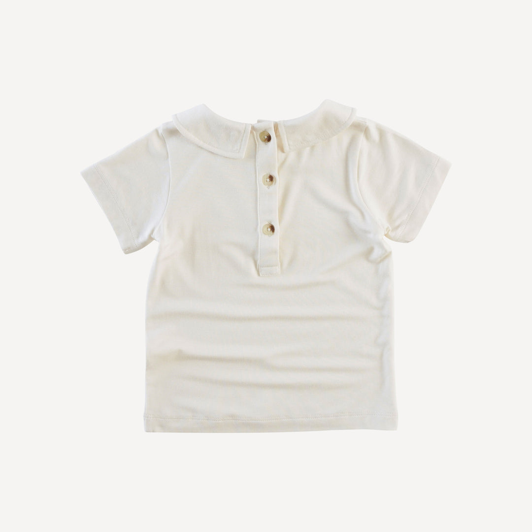 short sleeve peter pan tee | oatmeal | bamboo