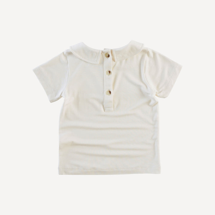 short sleeve peter pan tee | oatmeal | bamboo