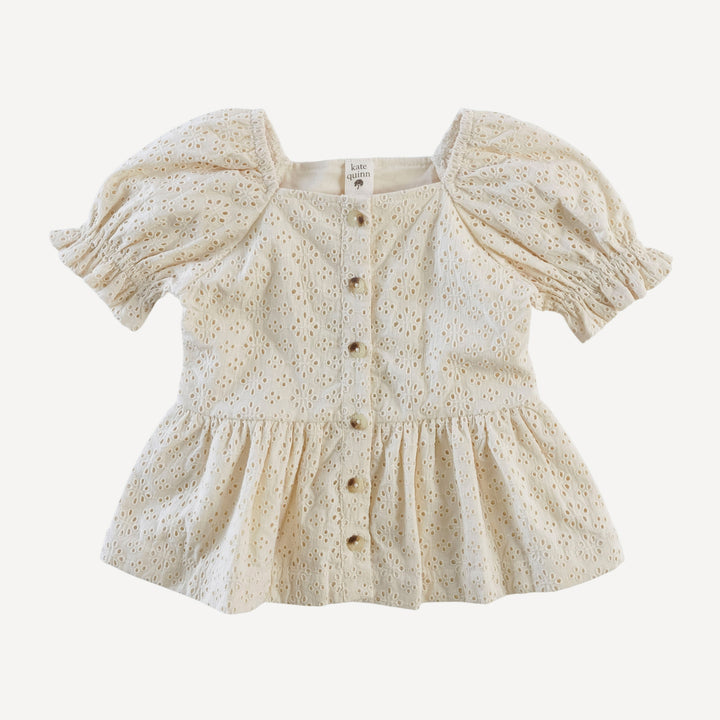 100 acre wood top | oatmeal | organic cotton woven eyelet