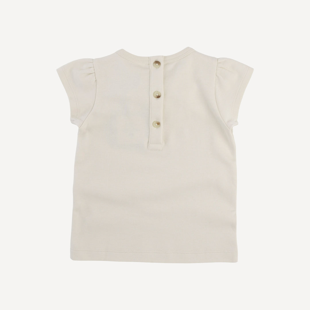cap sleeve bow top | oatmeal | organic cotton interlock