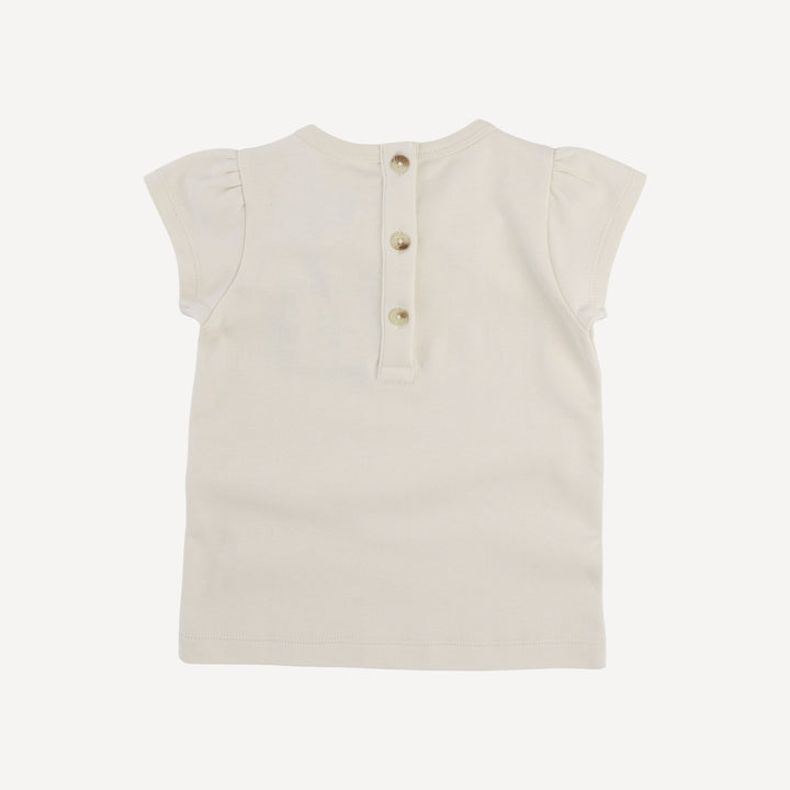 cap sleeve bow top | oatmeal | organic cotton interlock