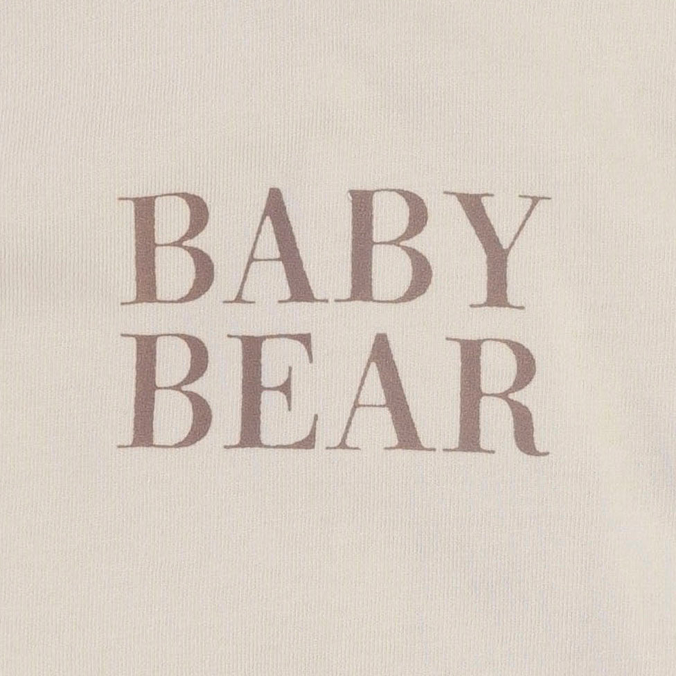 baby bear short sleeve crew neck bodysuit | oatmeal | organic cotton jersey