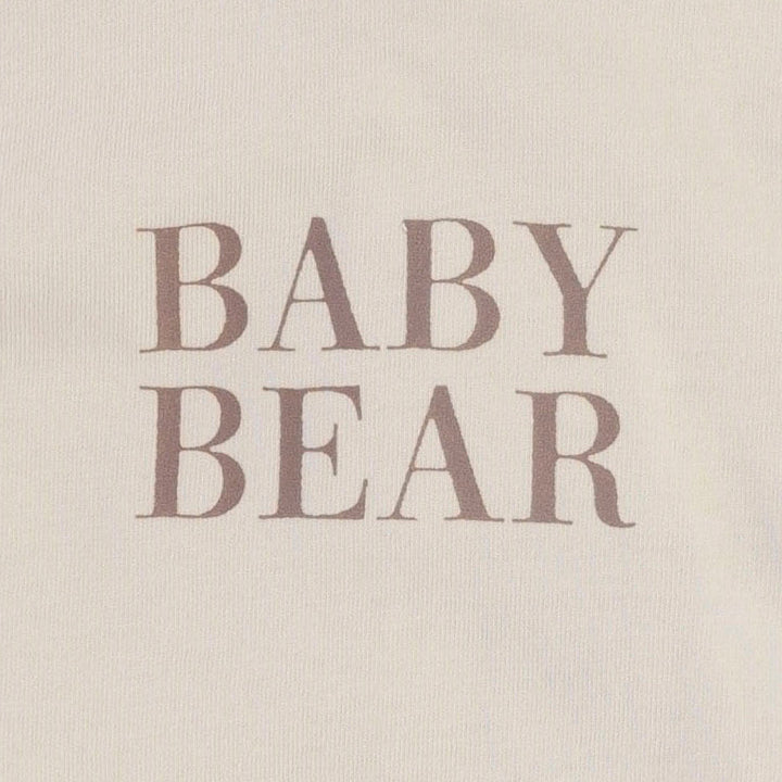baby bear short sleeve crew neck bodysuit | oatmeal | organic cotton jersey
