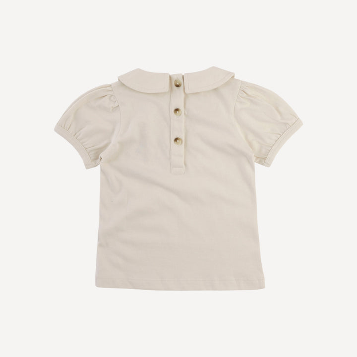short sleeve peter pan top | oatmeal | organic cotton jersey