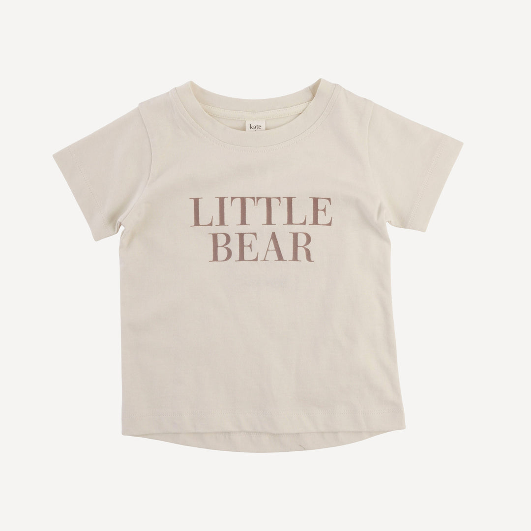 little bear short sleeve essential boxy tee | oatmeal | organic cotton jersey