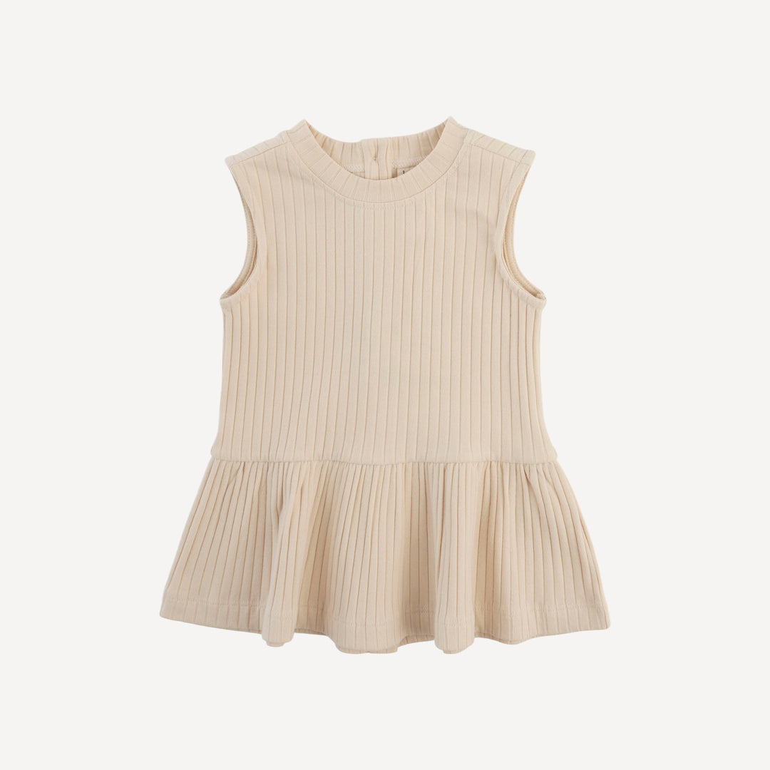 sleeveless kate top | oatmeal | organic cotton wide rib