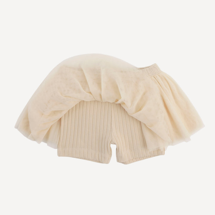 tulle ballerina tutu short | oatmeal | organic cotton wide rib
