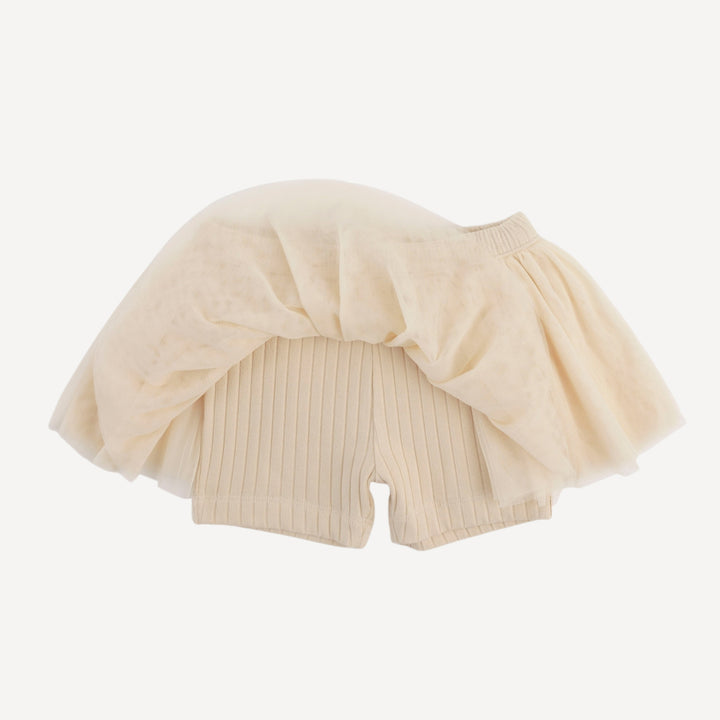 tulle ballerina tutu short | oatmeal | organic cotton wide rib