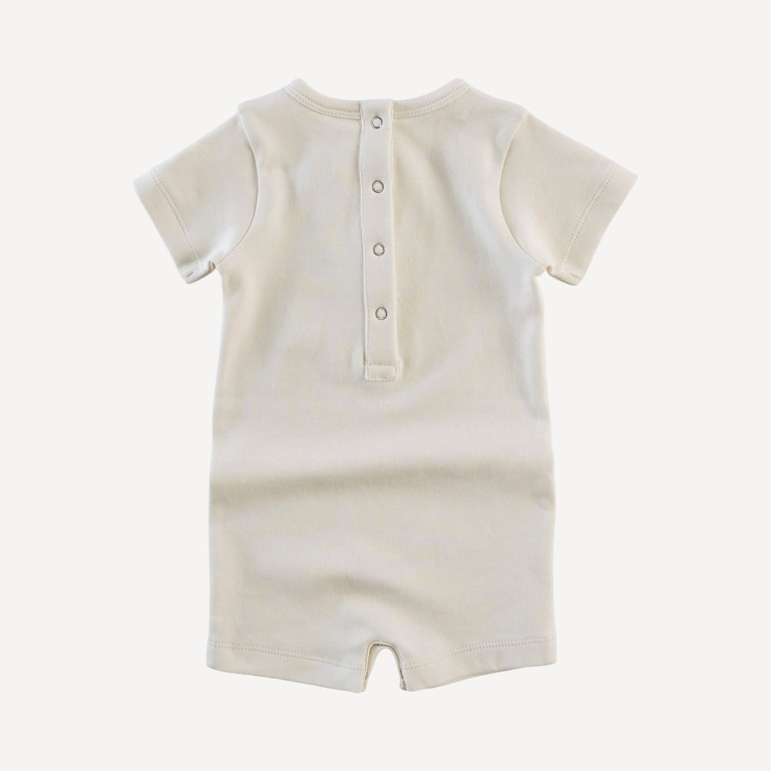 short sleeve crew neck shortie | oatmeal | organic cotton interlock