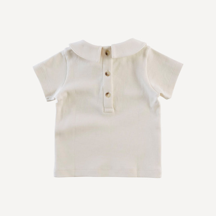 short sleeve peter pan tee | oatmeal | organic cotton interlock