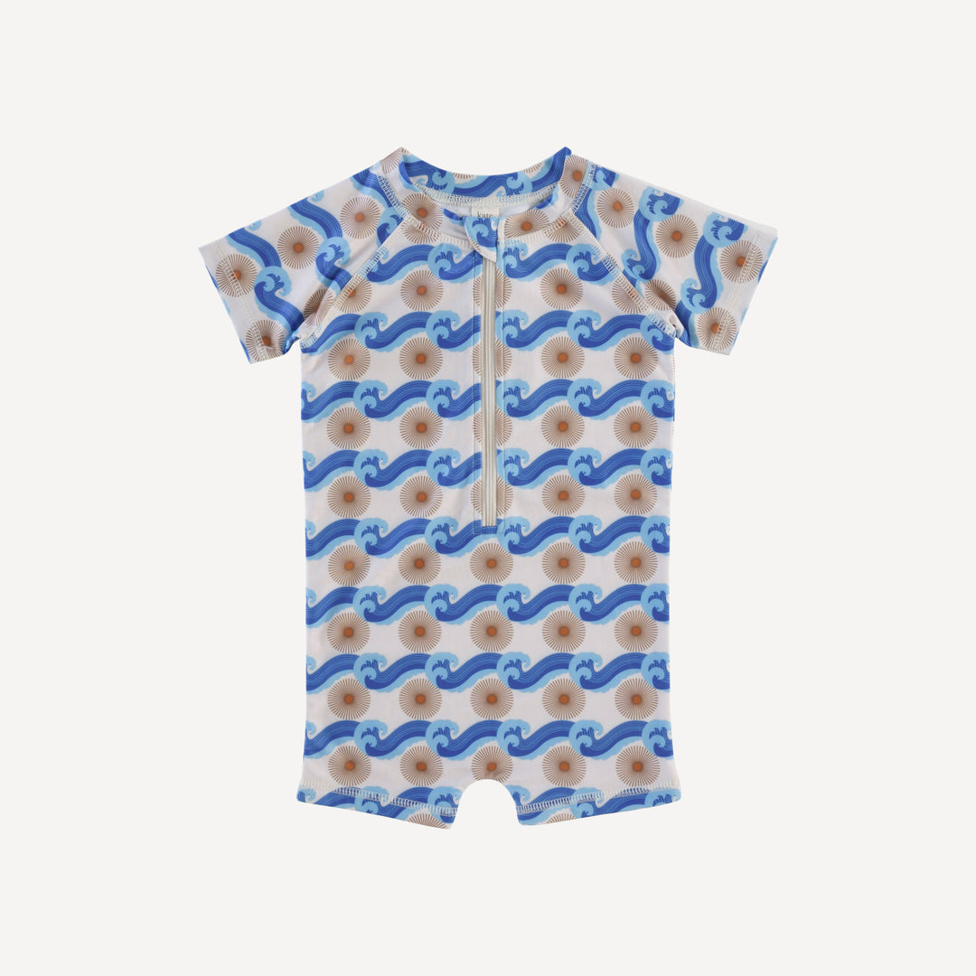 short sleeve zip front rash guard shortie | ocean sun | swim