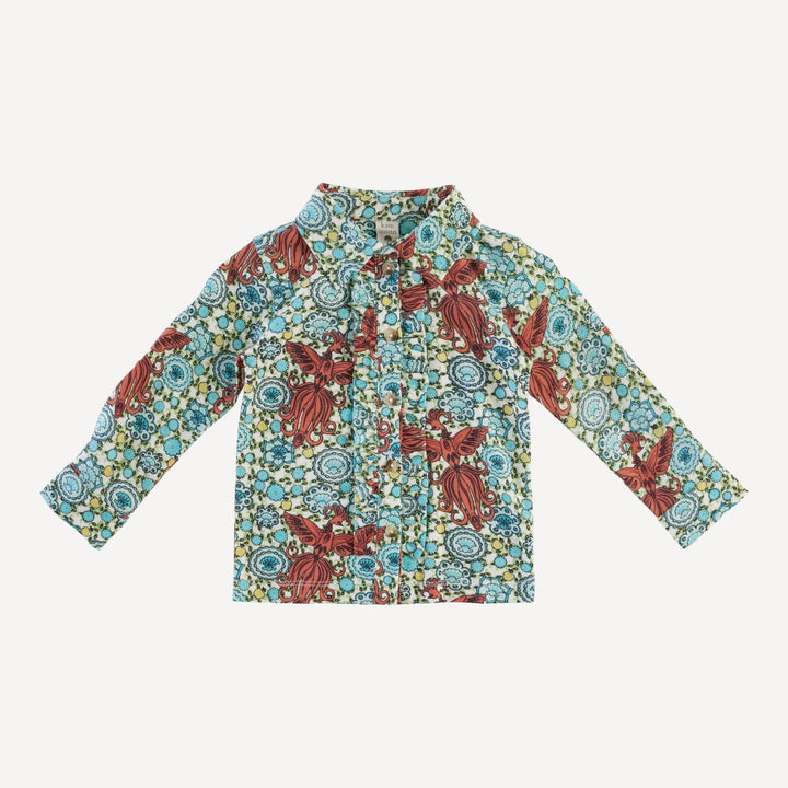 long sleeve rolled tuxedo shirt | firebird | organic cotton jersey