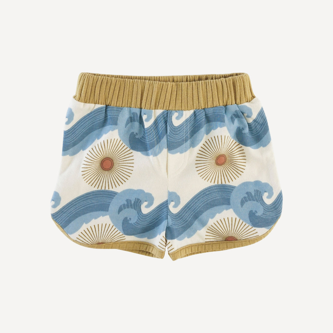 retro track short | ocean sun | organic cotton jersey