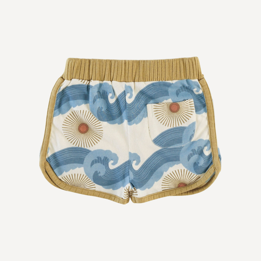 retro track short | ocean sun | organic cotton jersey