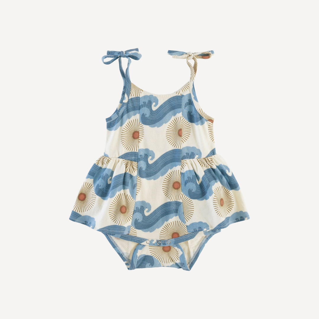 spaghetti tie ballerina bubble | ocean sun | organic cotton jersey